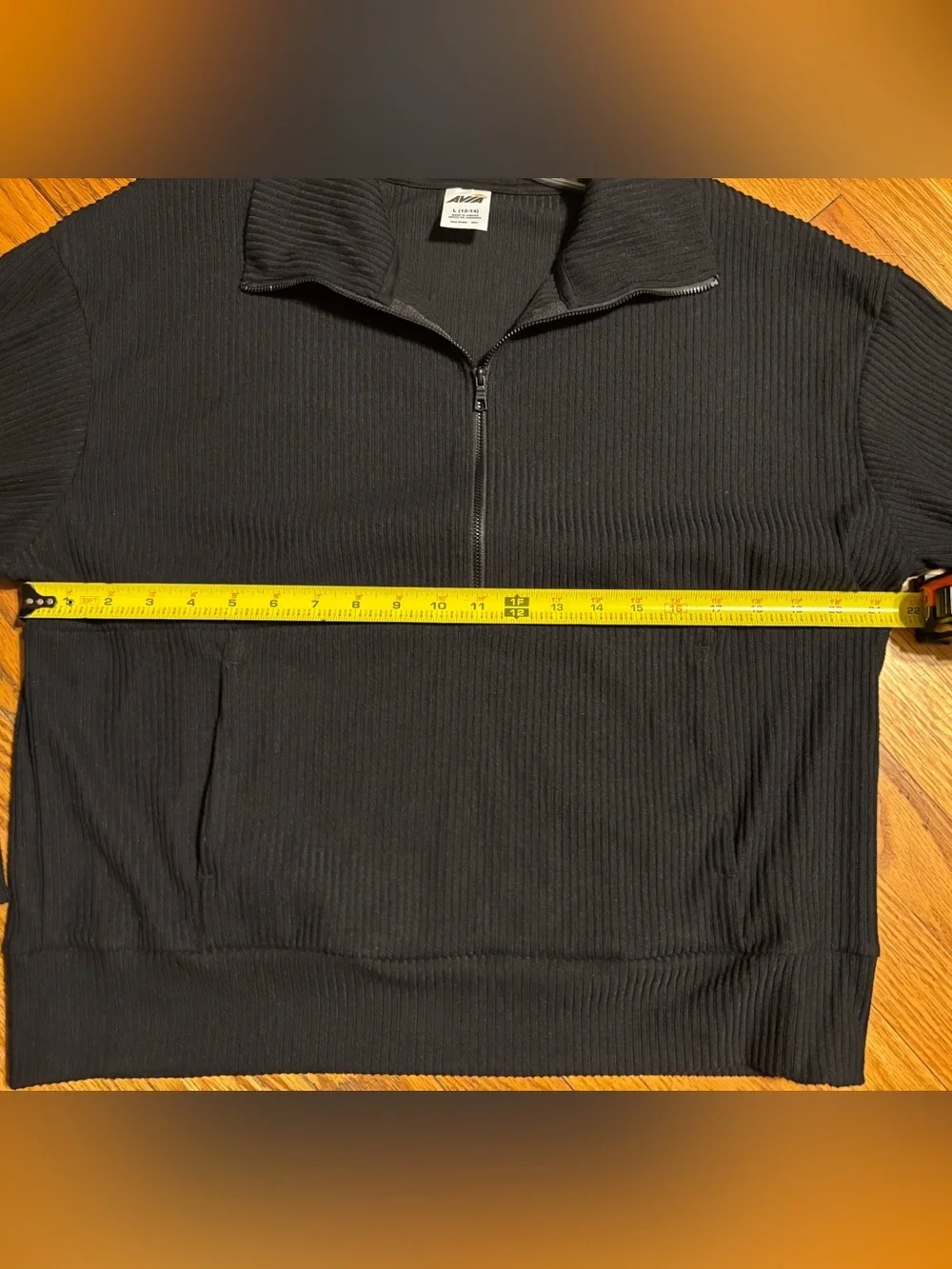 Avia Women’s  Black Ribbed Quarter-Zip Pullover
